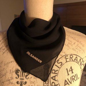 Jill Sander Black Silk Scarf